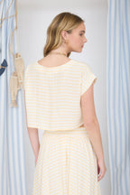 BAYLOR BUTTER STRIPED CROP TOP