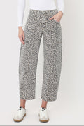 SARA HR LEOPARD BARREL JEANS