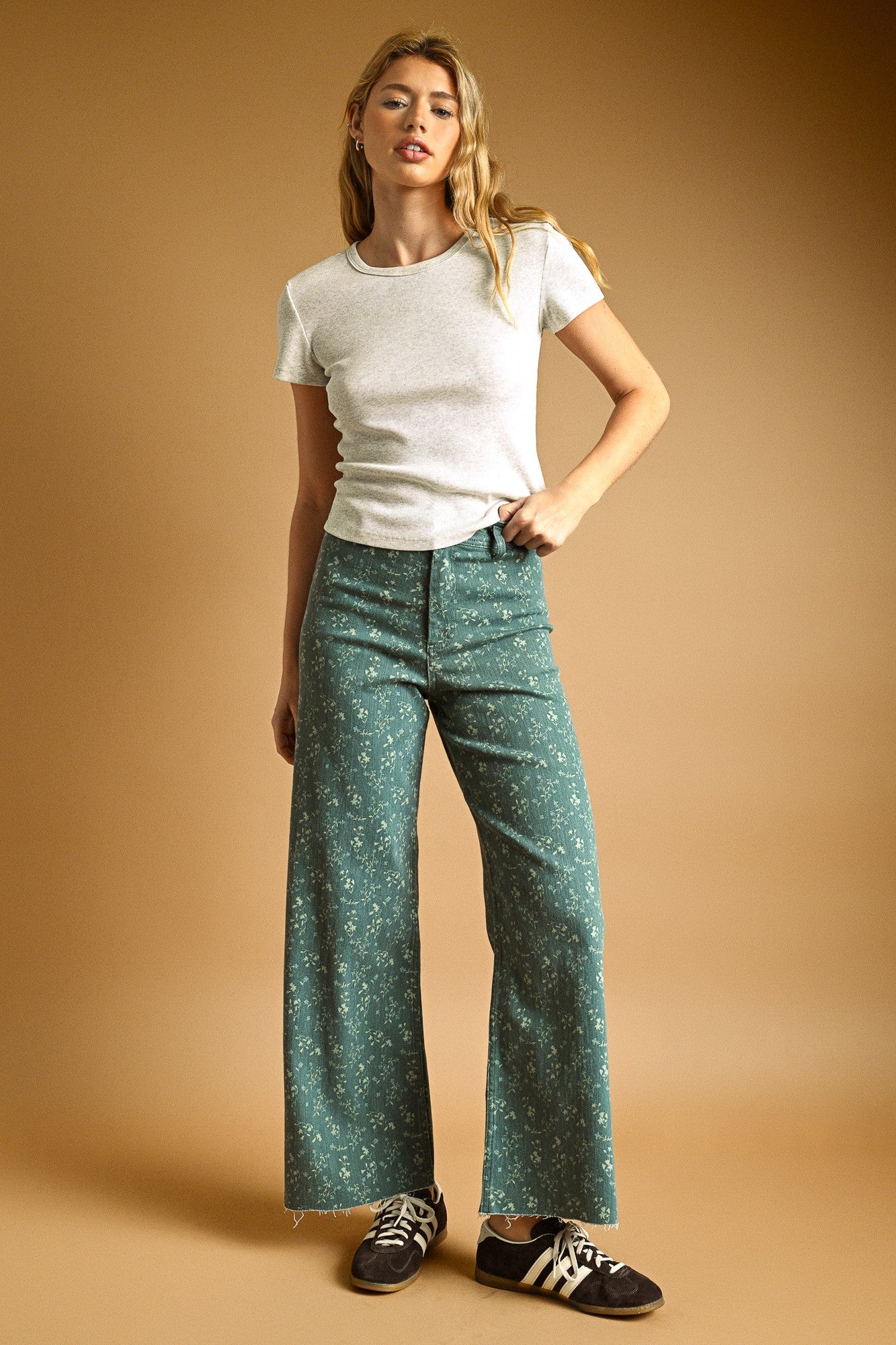 MELANGE GREY SHORT SLEEVE TOP