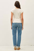 RIBBED SCOOP NECK MODAL TOP