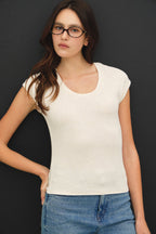 RIBBED SCOOP NECK MODAL TOP