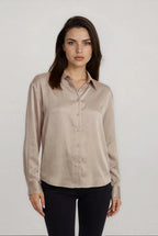 STONE SATIN BUTTON UP BLOUSE