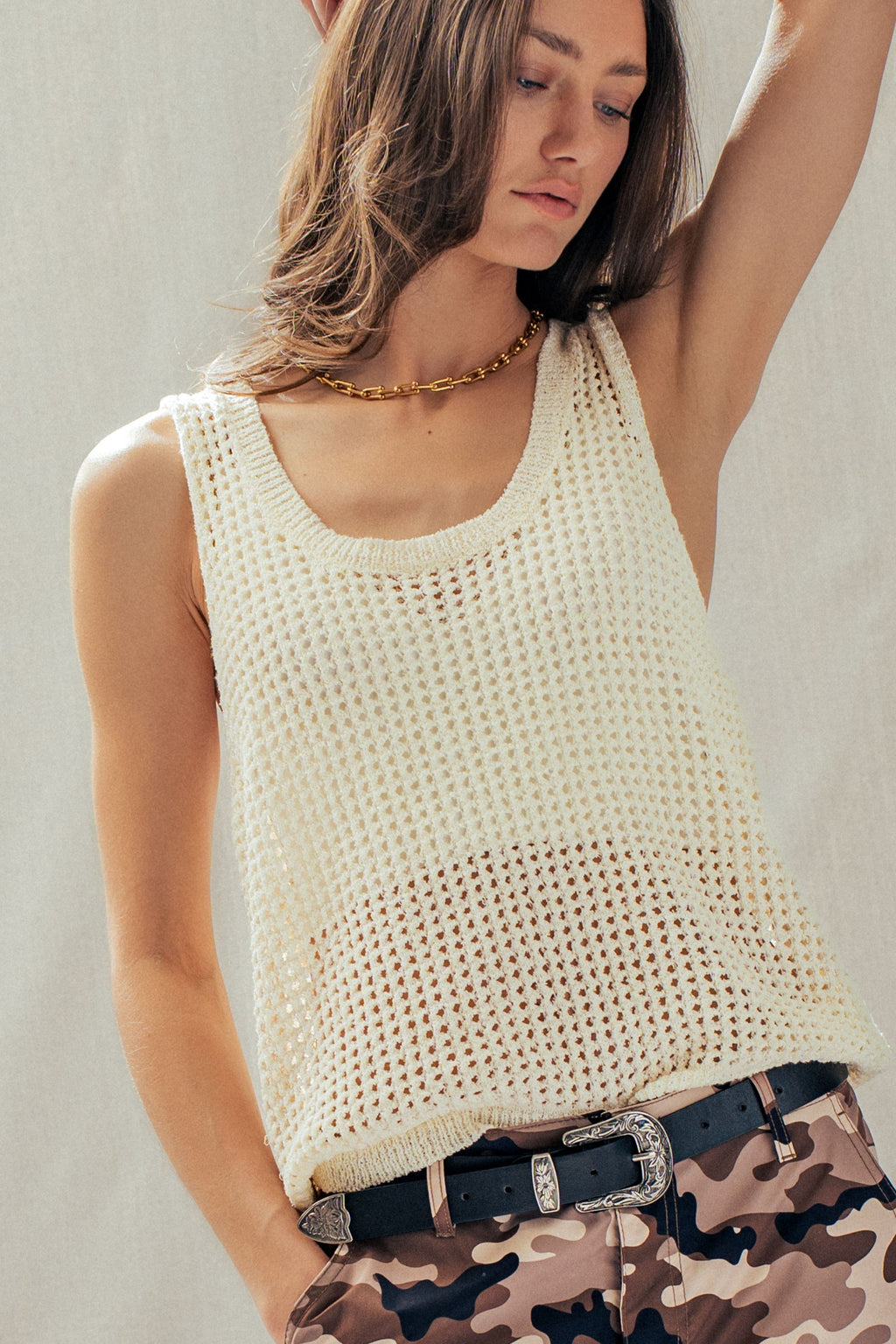 COASTAL BREEZE CROCHET TANK TOP