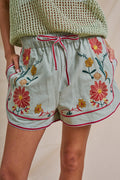 BOHO WILDFLOWER EMBROIDERED SHORTS