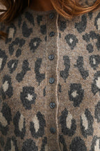 LEOPARD KNITTED PUFF SLEEVE TOP