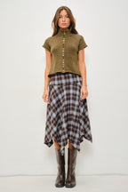 JENNA BUTTON UP KNIT TOP (OLIVE)