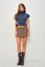 JENNA BUTTON UP KNIT TOP (NAVY)
