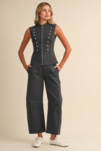 CHARCOAL BARREL PANT