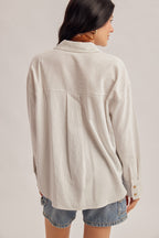 WHITE PINSTRIPE BOYFRIEND SHIRT