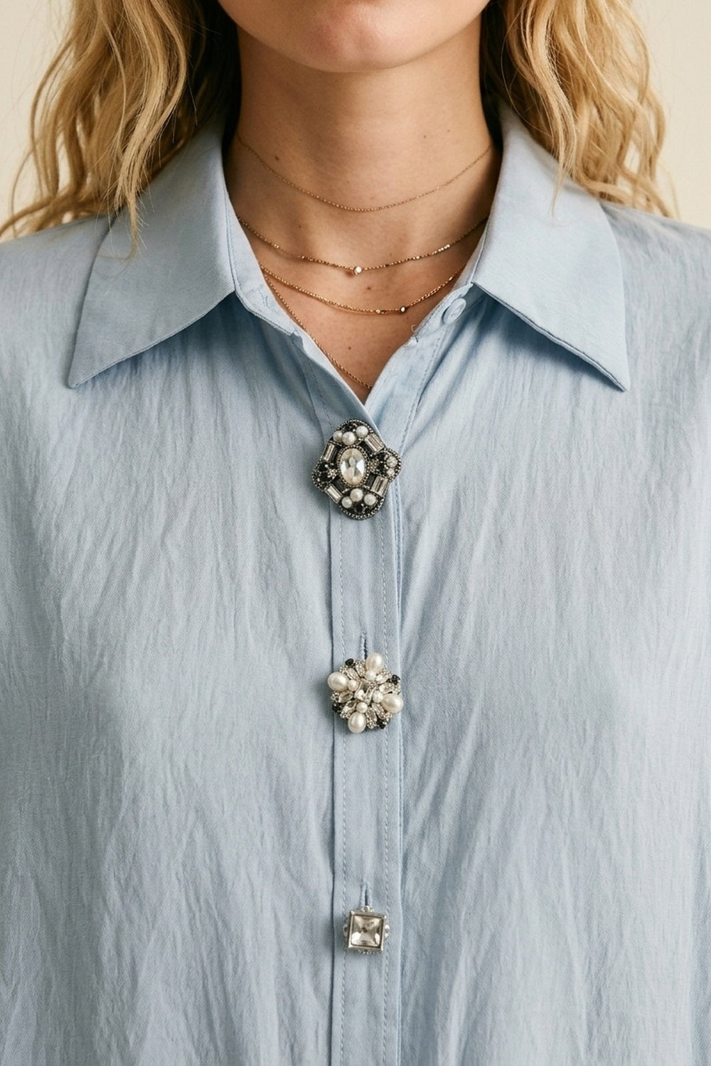 DOTTIE BLOUSE (LIGHT BLUE)