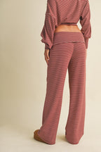 STRIPED FOLDOVER PANTS