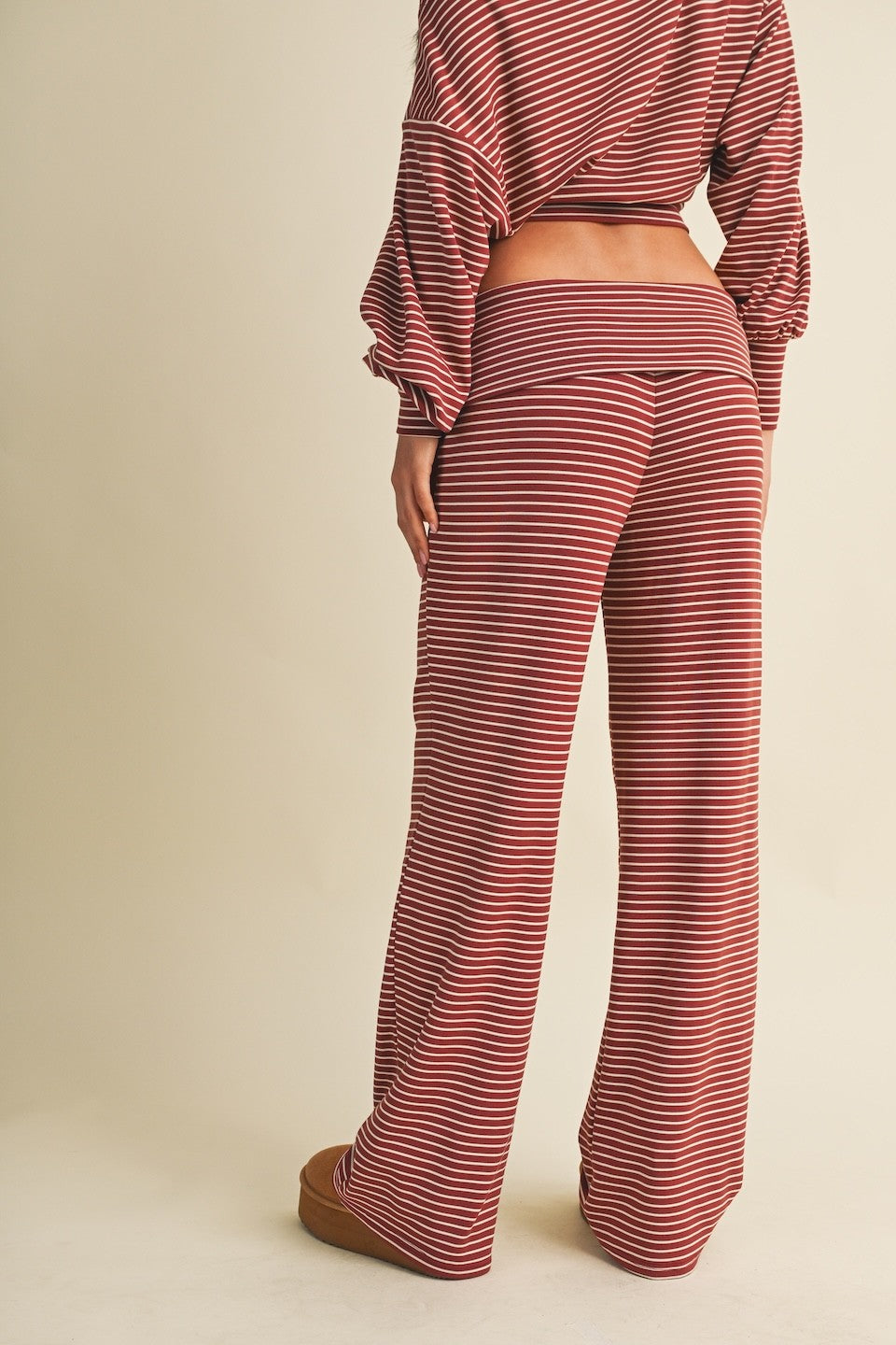 STRIPED FOLDOVER PANTS
