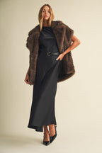 CAPPUCCINO COLLAR FUR VEST