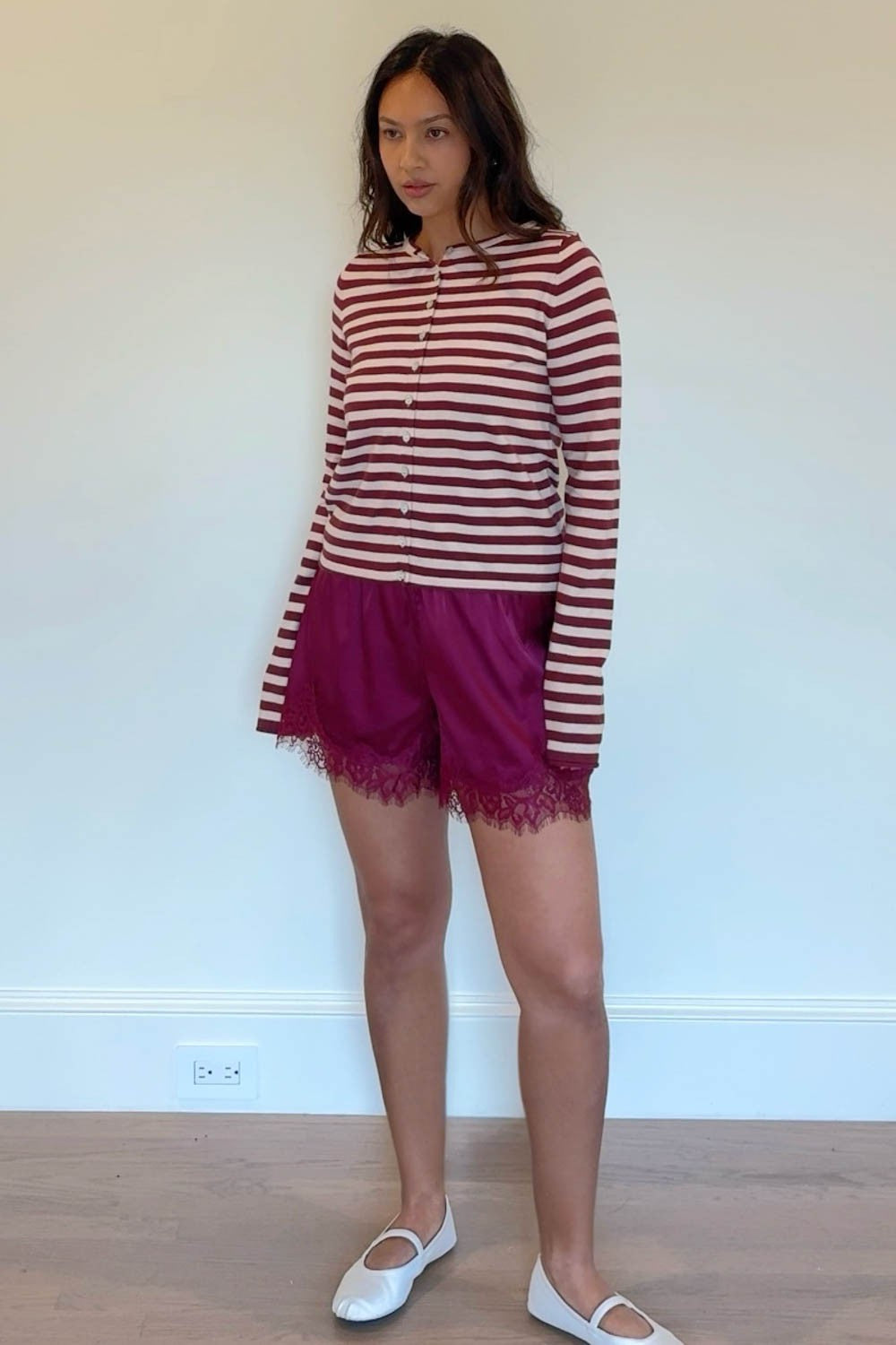 PLUM STRIPED SWEATER