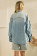 DENIM JACKET W/ HORSE EMBROIDERED POCKET