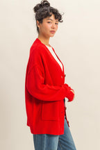 OVERSIZED CHIC BUTTON CARDIGAN