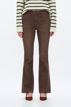 BAYEAS DARK KHAKI HIGH RISE FLARE JEAN
