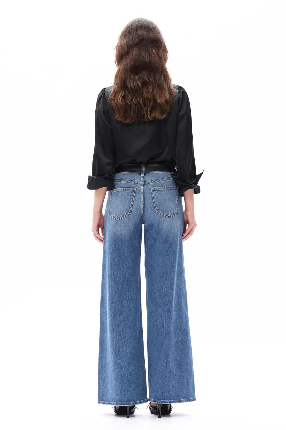 BAYEAS MID RISE WIDE LEG JEAN (MEDIUM WASH)