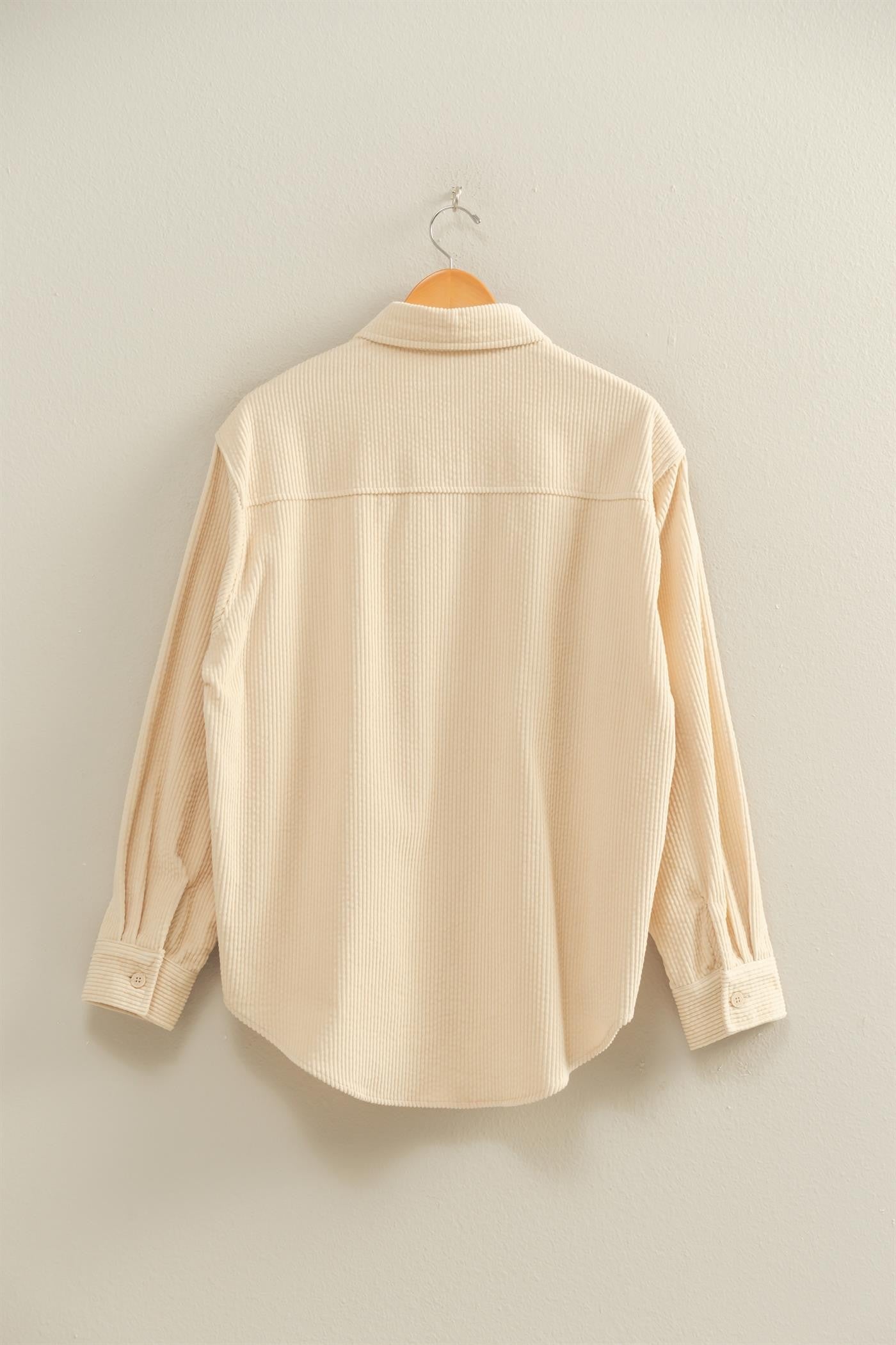 RELAXED FIT CORDUROY BUTTON UP