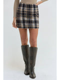ELISE NAVY PLAID MINI SKIRT