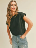 CUFFED SLEEVE TEE BLACK