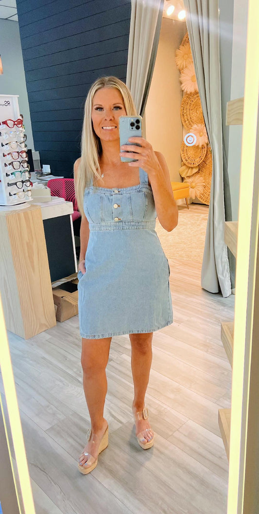 3 BUTTON JEAN DRESS