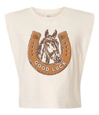 GOOD LUCK PONY BOXY TEE