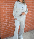 H. GREY W/ MOCHA PLAID WAISTBAND PANT
