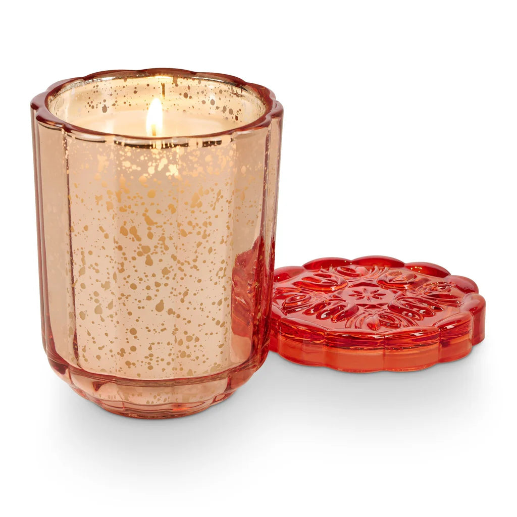 BLOOD ORANGE DAHLIA FLORISH GLASS CANDLE