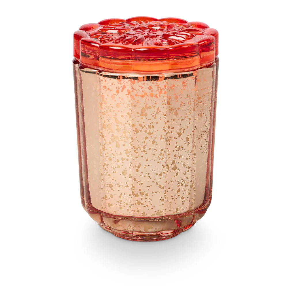 BLOOD ORANGE DAHLIA FLORISH GLASS CANDLE