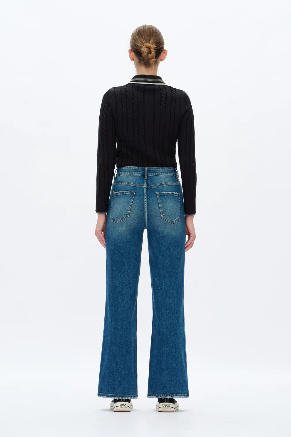 BAYEAS HIGH RISE WIDE LEG VINTAGE WASH JEAN