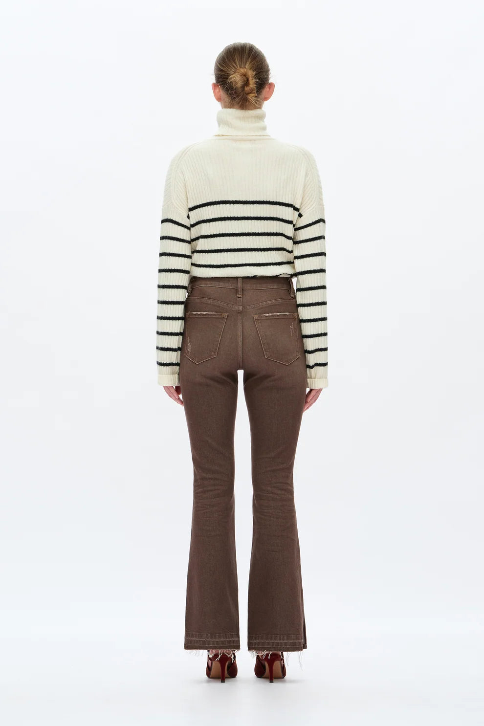 BAYEAS DARK KHAKI HIGH RISE FLARE JEAN