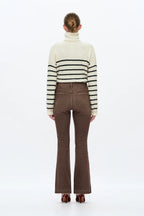 BAYEAS DARK KHAKI HIGH RISE FLARE JEAN