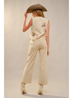 WOMEN WESTERN EMBROIDERED SLEEVELESS TOP