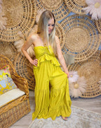 HALTER RUFFLE JUMPSUIT
