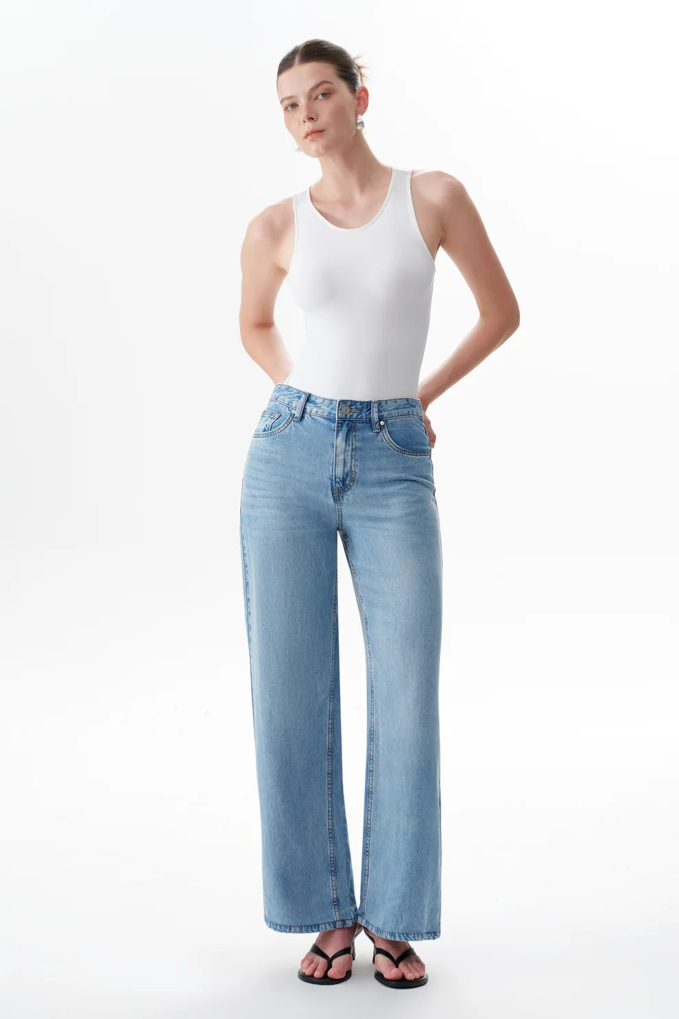 BAYEAS NEW YORK HR WIDE LEG JEAN (LYOCELL)