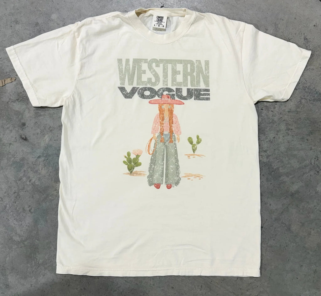 COWGIRL KAKI GRAPHIC TEE