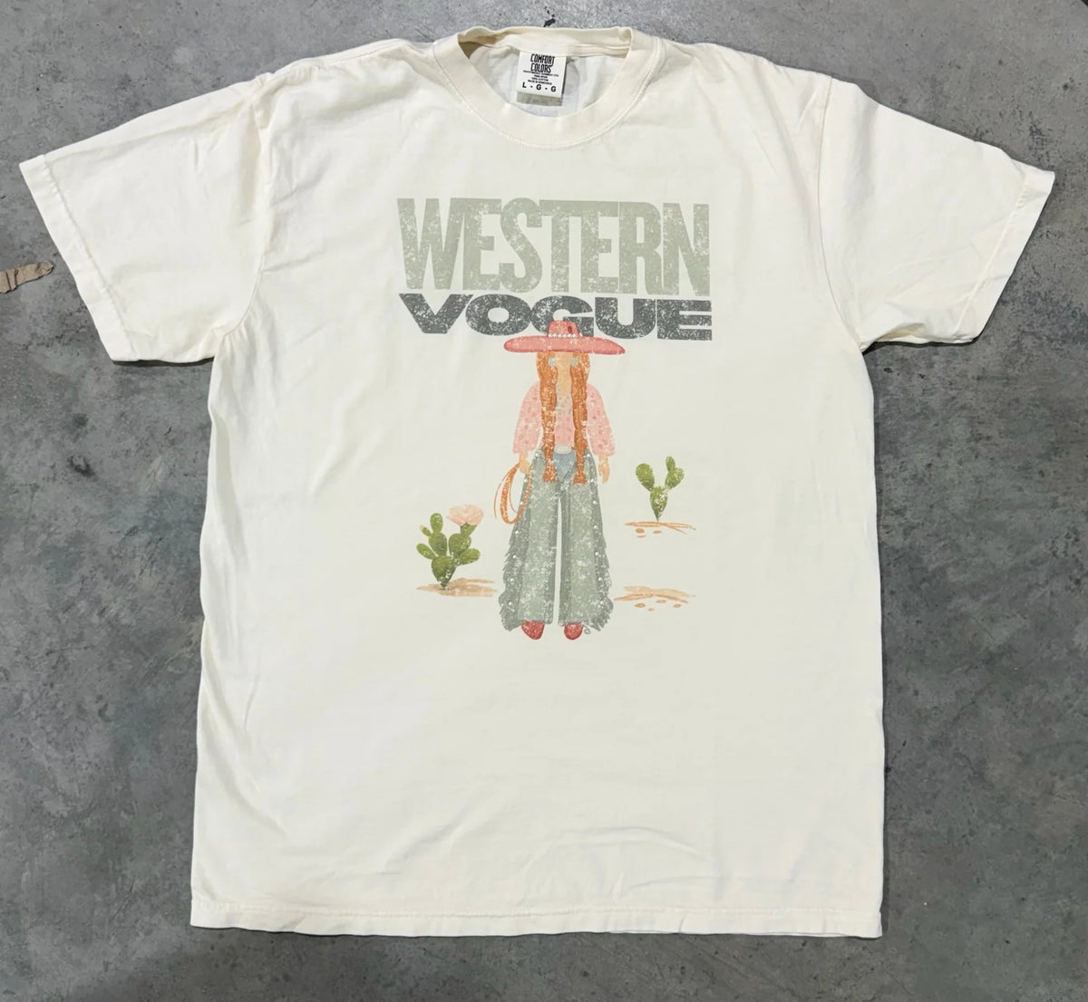 COWGIRL KAKI GRAPHIC TEE