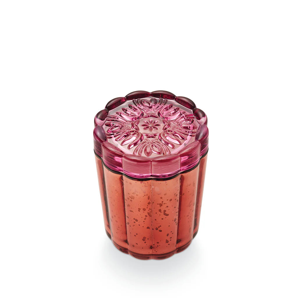 PINK PEPPER FRUIT FLORISH GLASS CANDLE