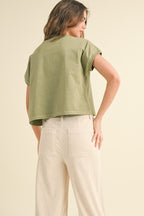 BASIC BUT NOT WASHED SHORT SLEEVE TOP