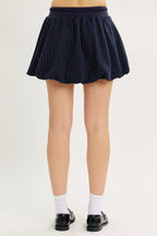 NAVY STRIPED MINI BUBBLE SKORT