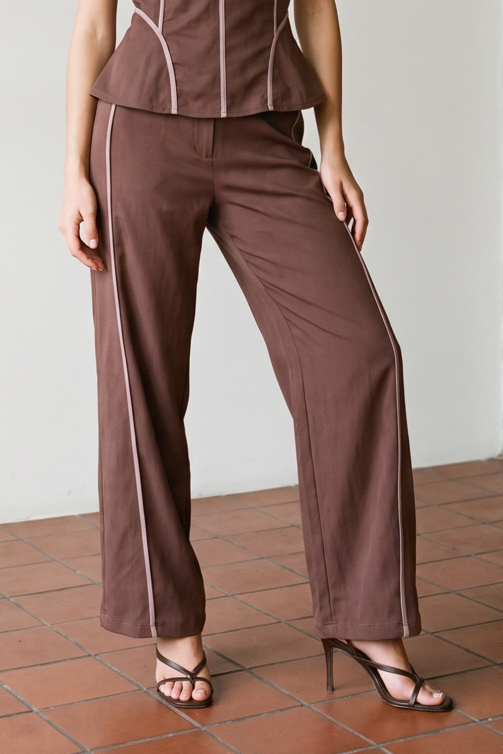 ESPRESSO PIPING DETAIL PANT