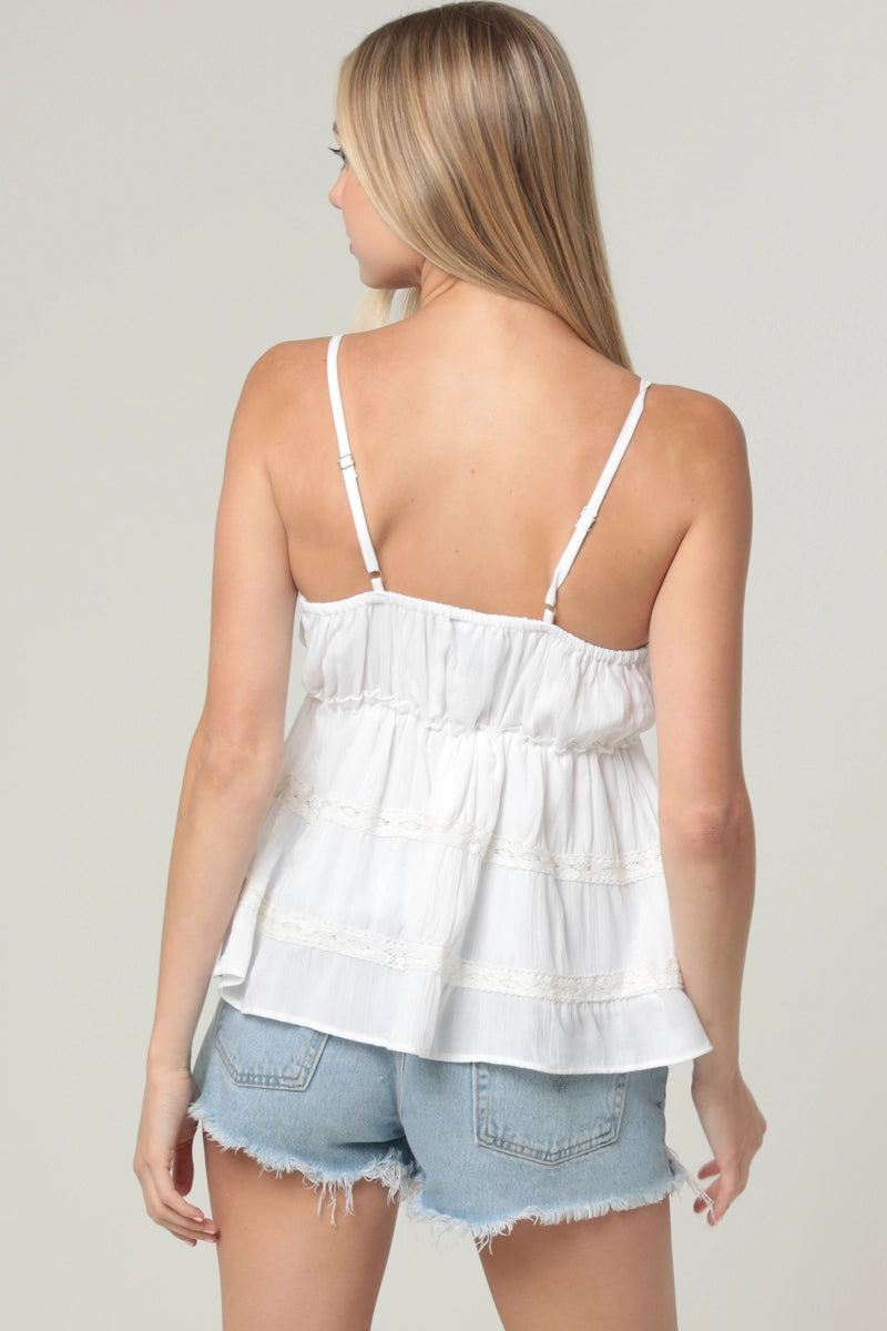 LACEY SPAGHETTI STRAP VNECK TOP