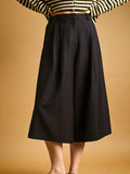 BLACK PLEATED GAUCHO PANT