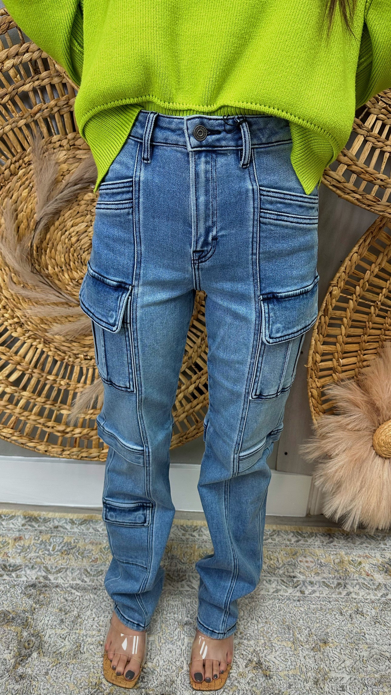 DENIM CARGO PANTS