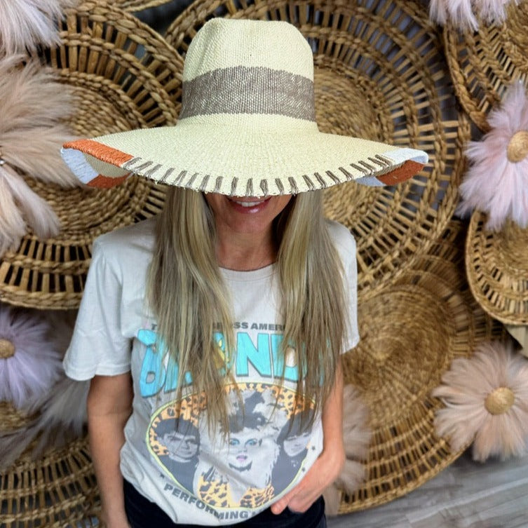 BOUVET WHIP STITCH WIDE BRIM SUN HAT