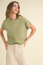 BASIC BUT NOT WASHED SHORT SLEEVE TOP