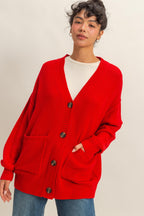 OVERSIZED CHIC BUTTON CARDIGAN