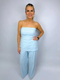 BABY BLUE LINEN PANT