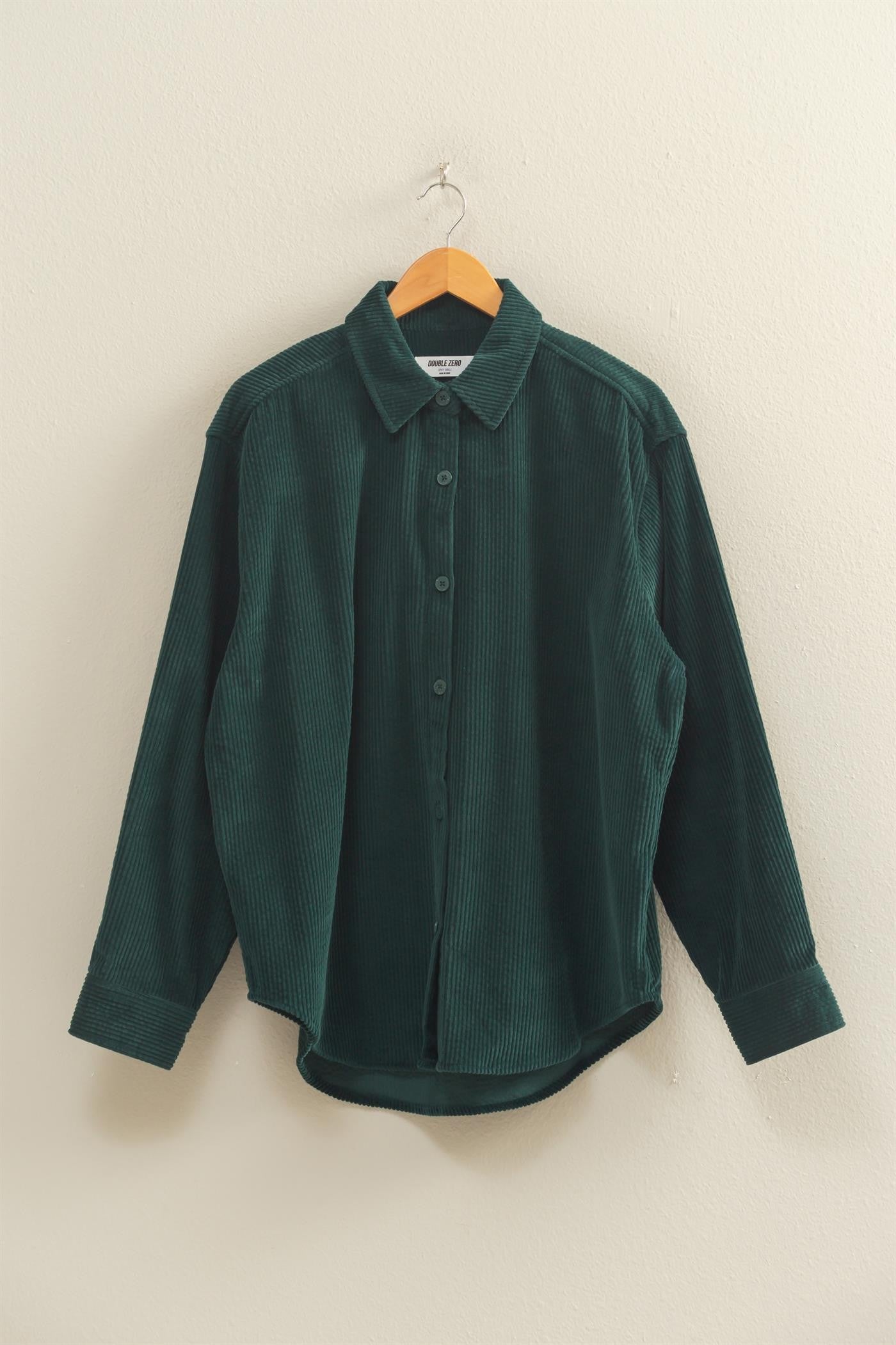 RELAXED FIT CORDUROY BUTTON UP